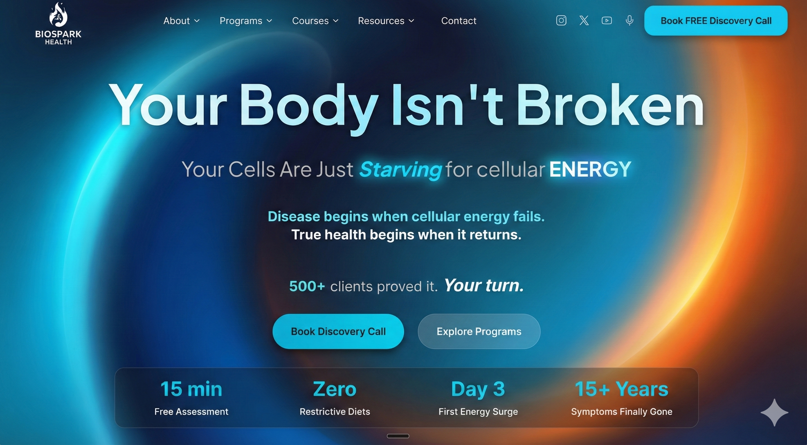 BioSpark Health website screenshot